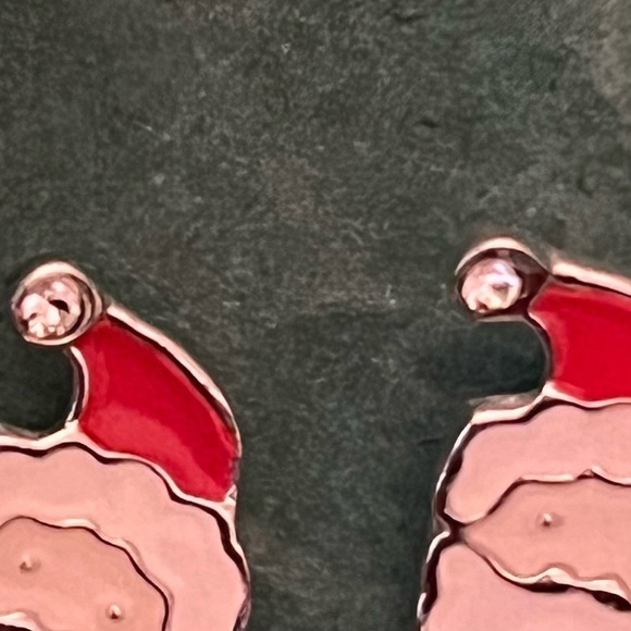 Santa Earrings with Swarovski Crystal | Handmade Holiday Jewelry NWT - Picture 9 of 15